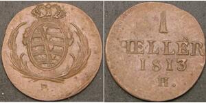 SAXONY (German State) 1 Heller 1813H - Copper - VF - 1348 