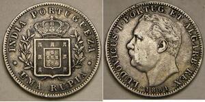 GOA (Portuguese India) 1 Rupia 1881 - Silver 0.917 - Luiz I. - VF+ - 4181 *