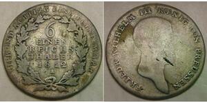 PRUSSIA 1/6 Thaler 1812 A - Silver 0.52 - Friedrich Wilhelm III. - VF- - 2626 *