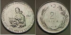 TURKEY 2-1/2 Lira 1978 - Stainless Steel - F.A.O. - aUNC - 146 *