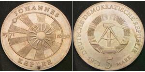 GERMANY (East) 5 Mark 1971 - Johannes Kepler - aUNC - 3264 