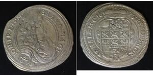 BRANDENBURG ANSBACH 1/6 Thaler 1676 - Silver - Johann Friedrich - 3846
