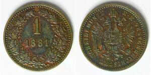 AUSTRIA 1 Kreuzer 1881 - Copper - Franz Joseph I. - XF/aUNC - 626