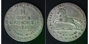 HANNOVER 16 Gute Groschen 1831 - Silver 0.993 - Wilhelm IV. - VF - 3400