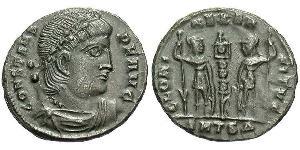 1 Фолліс /  AE4 Римська імперія (27BC-395) Бронза Констант I (320-350)
