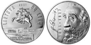 50 Litas Lituanie (1991 - ) Argent 