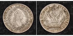 
 1756, Austria, Emperor Francis Stephen. Silver 20 Kreuzer Coin. Hall mint!  Mint Year: 1756 Condition: VF-/VF Reference: KM-2028. Mint Place: Hall (H-A)  Diameter: 29mm   Material: Silver  Wei ...