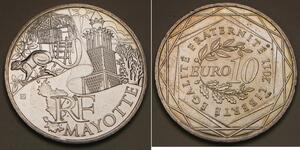 FRANCS 10 Euro 2011 - Silver 0.5 - French Regions / Mayotte - UNC - 2068 *