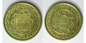MOROCCO 50 Francs AH 1371 - Aluminum/Bronze - Mohammed V. - aUNC - 2102