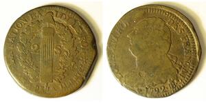FRANCE 2 Sols 1792 BB - Bronze - Louis XVI. - 123