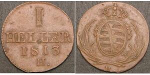 SAXONY (German State) 1 Heller 1813H - Copper - VF - 1352 