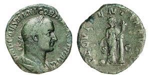 GORDIANO I L'AFRICANO (238) Sesterzio. D/ Busto laureato, drappeggiato e corazzato R/ La Providentia con cornucopia appoggiata ad una colonna. Coh. 6 RIC 9 Tredici 6 Ae g 14,42 Molto rara • Ex In ...