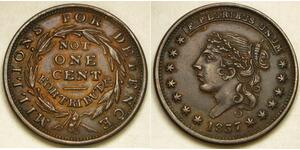 USA Millions For Defence / Not One Cent For Tribute 1 Cent 1837 - XF/aUNC -2615*