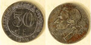 GERMANY (Marbach) 50 Pfennig 1918 - Iron - Notgeld - Friedrich Schiller - 410