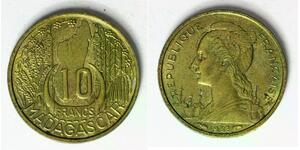 MADAGASCAR (French Colony) 10 Francs 1953 (a) - Aluminum/Bronze - aUNC - 1120