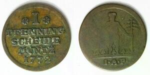 BRUNSWICK WOLFENBUTTEL 1 Pfennig 1772 IAP - Copper - Karl I. - 2383