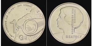 NETHERLANDS 10 Gulden 1996- Silver 0.800 - Jan Steen - Beatrix - aUNC - 4296