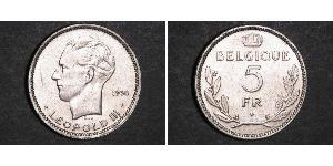 5 Франк Бельгия  Леопольд III (король Бельгии)