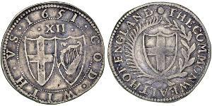 1 Шиллинг Английская республика (1649-1660) Серебро 