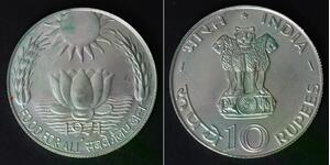 INDIA 10 Rupees 1971 - Silver 0.800 - F.A.O. - aUNC - 2991