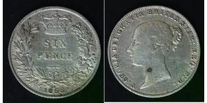 GREAT BRITAIN 6 Pence 1866 - Silver 0.925 - Victoria - VF - 3899