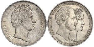2 Thaler Königreich Bayern (1806 - 1918) Silber Ludwig I. (Bayern)(1786 – 1868)