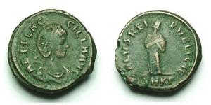 
          
           
             
              AELIA FLACCILLA AE 2 
           
           
             
              Description: 
              
              Date: C, 383-388 AD 
      ...