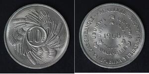 BURUNDI 10 Francs 1968 - Copper/Nickel - F.A.O. - aUNC - 3971