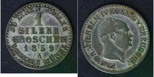 PRUSSIA 1 Groschen 1859 A - Silver 0.222 - Friedrich Wilhelm IV. - VF - 1049