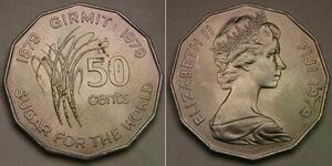 FIJI ISLANDS 50 Cents 1979 - Cu-Ni- Elizabeth II. - F.A.O. - aUNC - 189 *