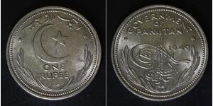 PAKISTAN 1 Rupee 1949 - Nickel - XF/aUNC - 3715