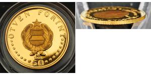  
 
   1968, Hungary (Republic). Proof Gold 50 Forint (Otven) Coin. Mintage: 4.21gm!  Condition: Proof! Mint Years: 1968 Mintage: 5,105 pcs!  Mint Place: Budapest (BP)  Denomination: 50 Forint (O ...