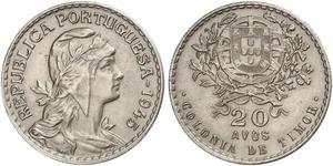 Portugal-Timor. Unter portugiesischer Verwaltung 1910-1975. 20 Avos 1945. K.M. 6. Vorzüglich +