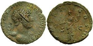 1 As Römische Kaiserzeit (27BC-395) Bronze Hadrian  (76 - 138) 