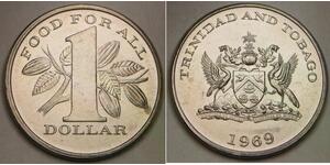 TRINIDAD & TOBAGO 1 Dollar 1969 - Nickel - F.A.O. - aUNC - 196 *