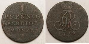 HANNOVER (German State) 1 Pfennig 1829 B - Copper - Georg IV. - VF - 2135 *
