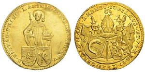 1723,SCHWEIZ. Zürich. Rheinau, Abtei. Gerold von Zurlauben, 1697-1735. Dukat 1723. Zur Feier der Goldenen Primiz des Abtes. Stempelschneider Hans Jakob I. Gessner aus Zürich. 3.43 g. D.T. 461. HM ...