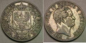 PRUSSIA 1/6 Thaler 1842 A - Silver 0.52 - Friedrich Wilhelm IV. - VF - 3635 *