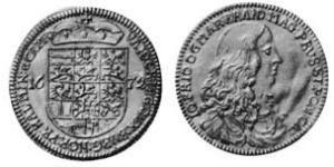 3 Ducat Principality of Ansbach (1398–1792) 金 John Frederick, Margrave of Brandenburg-Ansbach (1654 – 1686)
