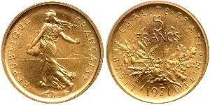 5 Франк French Fifth Republic (1958 - ) Золото 
