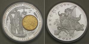 LIBERIA 1 Dollar 2002 Proof - Silver plated Cu - European Currency / Greece *