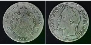 FRANCE 2 Francs 1866 A - Silver 0.900 - Napoleon III. - 4235