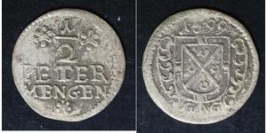 TRIER (German City) 1/2 Petermenger 1699 GG - Billon - Johann Hugo - 1126