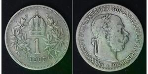 AUSTRIA 1 Corona 1905 - Silver 0.835 - Franz Joseph I. - 399