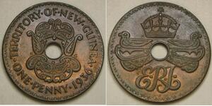NEW GUINEA 1 Penny 1936 - Bronze - Edward VIII. - UNC - 1966 *