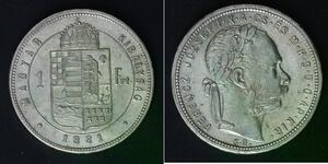 HUNGARY 1 Forint 1881 KB - Silver 0.900 - Franz Joseph I. - XF- - 589