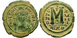  Follis Impero bizantino (330-1453) Bronzo Giustiniano I (482-565)
