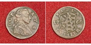 
  1766, Anhalt-Zerbst. Fredrick Augustus. Beautiful Copper 1 Heller Coin. aXF!  Mint Year: 1766 Mint Place: Zerbst Reference: KM-49.  Denomination: 1 Heller Condition: Minor deposits, light scr ...