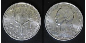 FRENCH AFARS & ISSAS 5 Francs 1975 (a) - Aluminum - aUNC - 3700