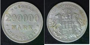 HAMBURG 200000 Mark 1923 - Aluminum - Notgeld / Emergency Money - XF/aUNC - 2377
